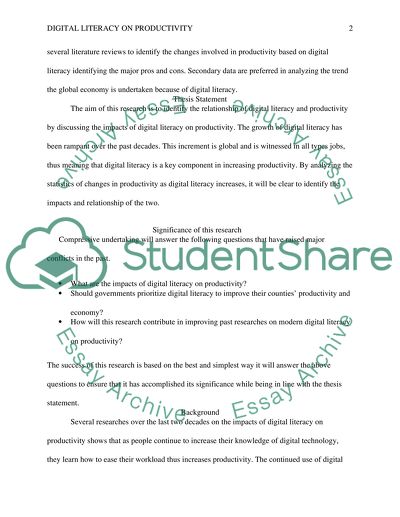 Digital Literacy on Productivity