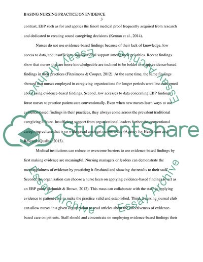 Basing Nursing Practice on Evidence