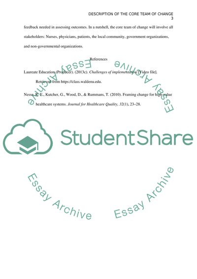 Core Team of Change Champions