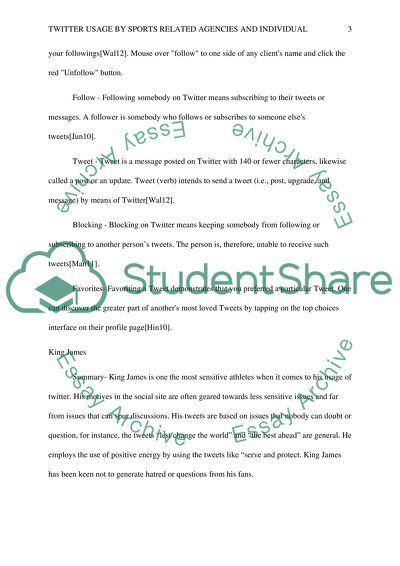 Twitter Usage by Sports Related Agencies and Individuals