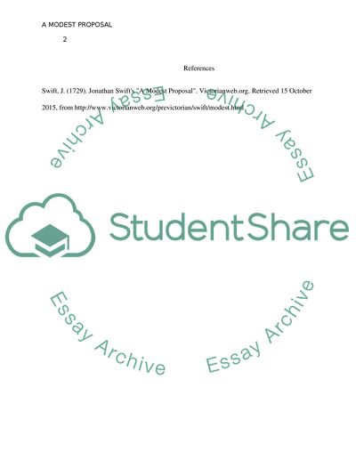 The Essay Titled A Modest Proposal