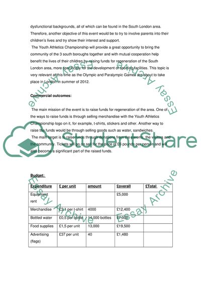 Range of materials for an event