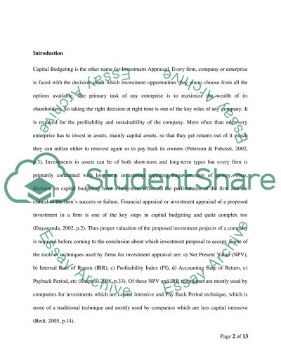 Investment appraisal and NPV analysis