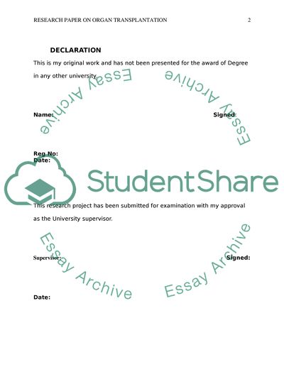 Medical Transplant and Organ Donation