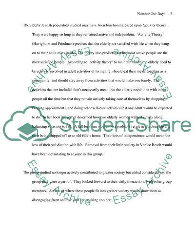 Number Our Days Barbara Myerhoff