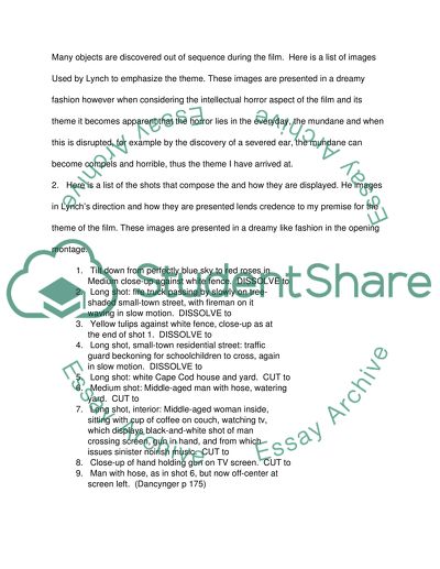 Editing and Blue Velvet