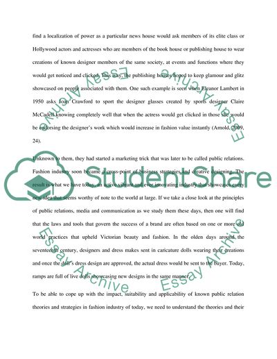 Public Relations in the Fashion industry