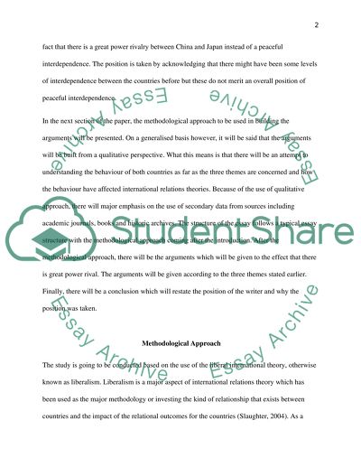 China-Japan Relations In East Asia: Great Power Rivalry Or Peaceful Interdependence