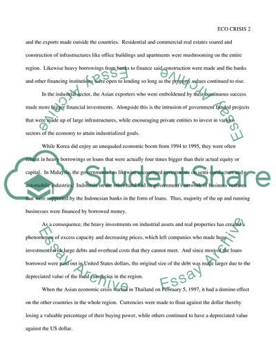 Compare and Contrast: The 1997 Asian Financial Crisis and the 2008 American Economic Crisis