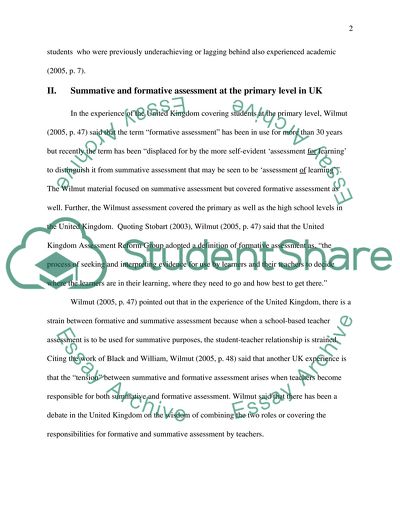 Formative and Summative Assessment for Primary Schools in UK