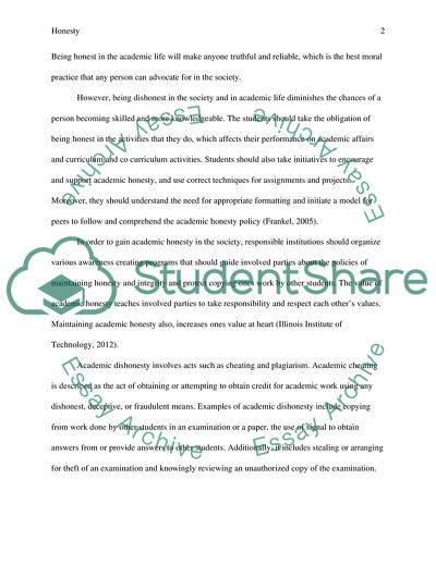 Academic Honesty in Society