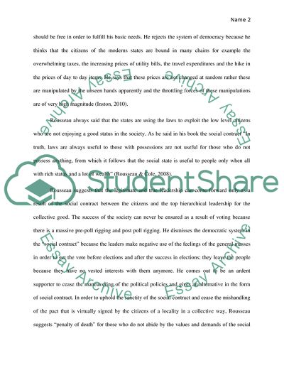 Jean-Jacques Rousseau The Social Contract