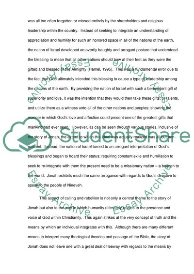 An Analysis into the Biblical Story of Jonah