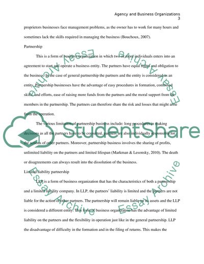 Agency and business organizations