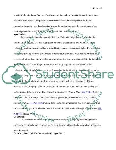 Alaska Law: Voluntariness of Confession