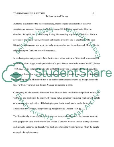 To Thine Own Self Be True