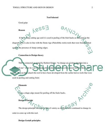 Tools, Structure and Sign in Design