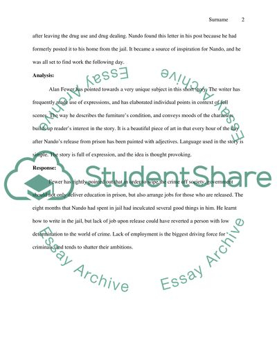 Summary Analysis on article titled Out of Jail,into temptation: a day in a life by Alan Fewer