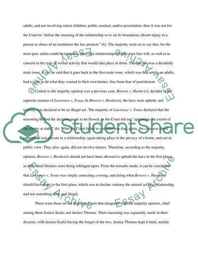 Lawrence v Texas and the United States Supreme Court