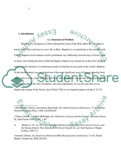 Bible Exegetical Paper on Luke 3:21-22