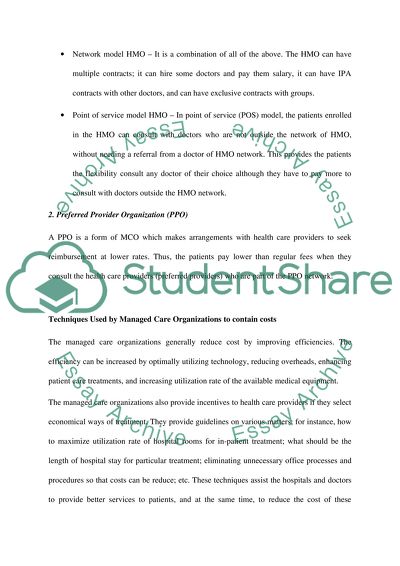 Managed Care Organizations