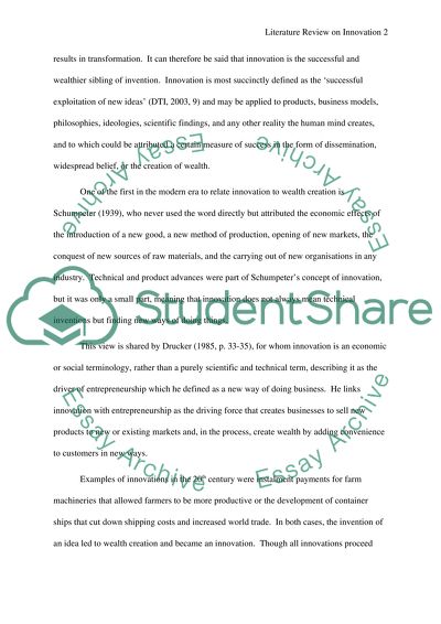 Innovation as the Main Engine of Progress