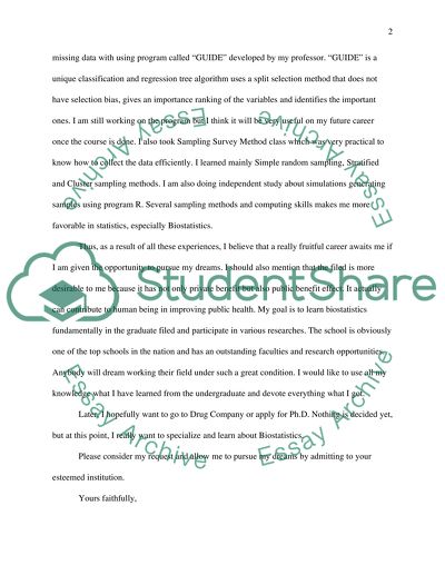 Graduate School Admission M.A. Biostatistics