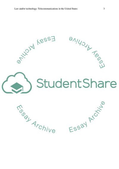 Law or Technology: Telecommunications in the United States