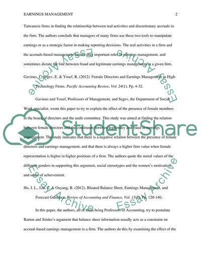 Earnings Management - the Continuum from Legitimacy to Fraud