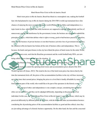 Hotel Room Price Crisis in Rio de Janeiro, Brazil