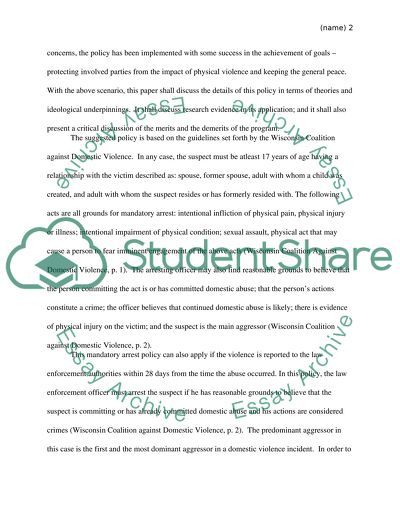 Mandatory Arrest for Domestic Violence