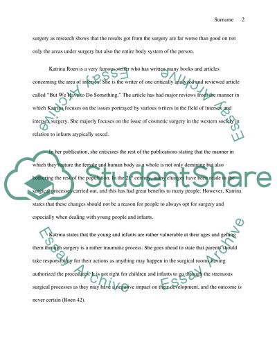 Intersex and Intersex Surgery