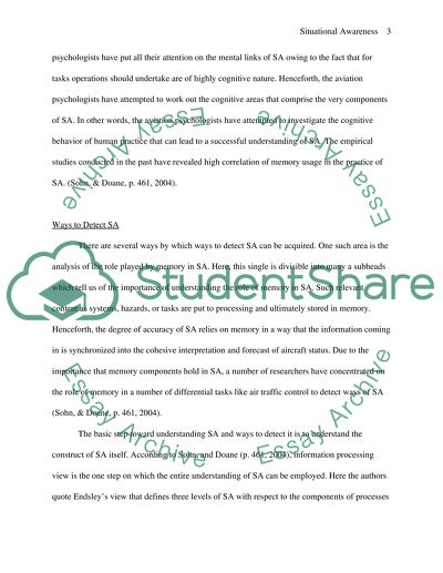 Situational Awareness in Aviation