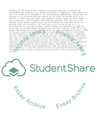 Global Warming and Different Industries in the UK