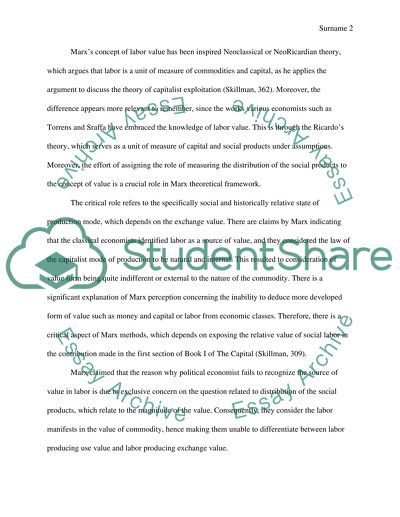 Marxs Concept of Surplus Value and the Exploitation of Workers by Capitalists