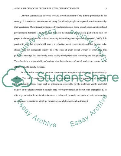 Analyzing Social Work Related Current Events