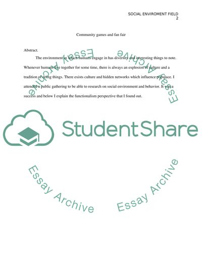 Social environment field