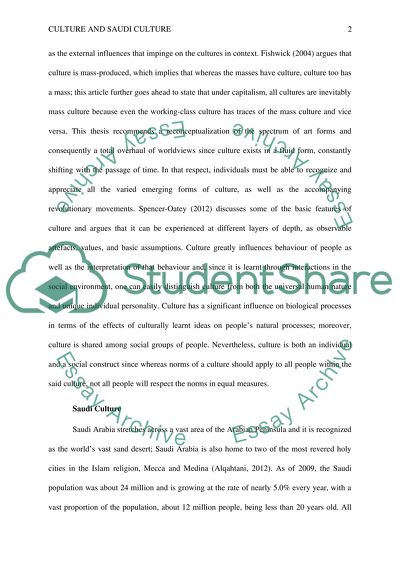 Culture and Saudi Culture