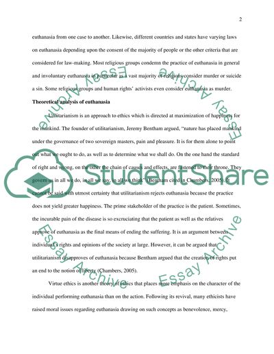 Euthanasia: Moral And Ethical Questions