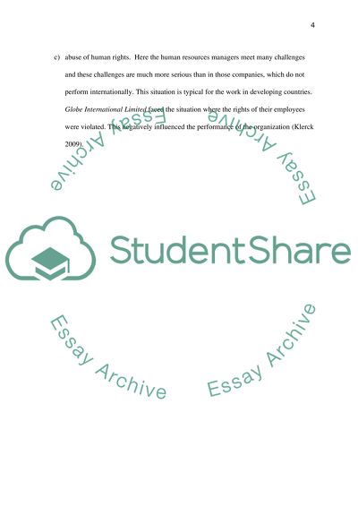 Current Ethical issues in International HRM