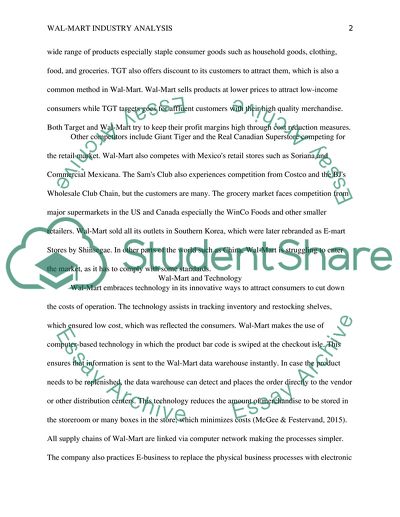 Nature of Wal-Mart Industry