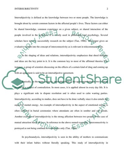 The Role of Intersubjectivity in Telecommunication