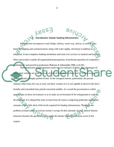 Islamic Banking and Finance Infrastructure Institutions
