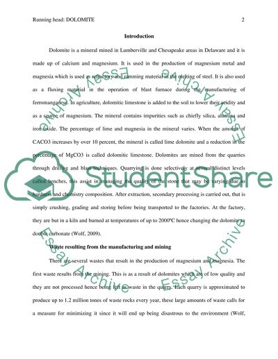 The Disposal of Transuranic Waste: Dolomite