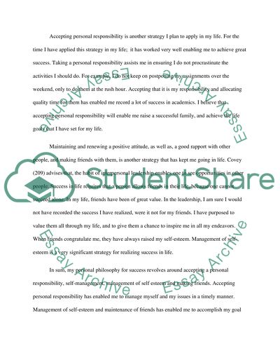 Personal Philosophy Of Success