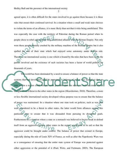 Hedley Bull And the Presence of the International Society