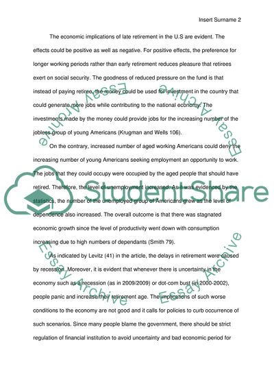 Americans Delay Retirement