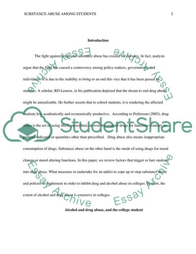 Substance Abuse among Students