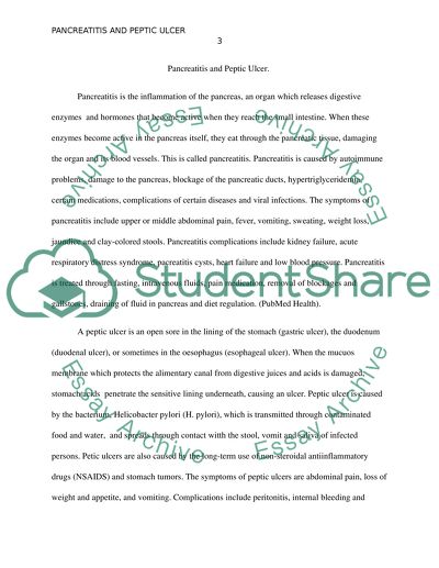 Pancreatitis and Peptic Ulcer
