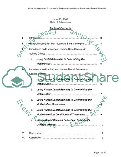 The Study of Human Skeletal Remains